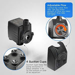 Simple Deluxe 400 GPH UL Listed Submersible Pump with 15' Cord, Water Pump for Fish Tank, Hydroponics, Aquaponics, Fountains, Ponds, Statuary, Aquariums & Inline
