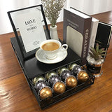 RECAPS Coffee Pod Holder Drawer Storage Coffee Capsules Kitchen Organizer Compatible with Vertuoline Stores 40 Capsules Black Color