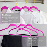 MIZGI Premium Velvet Hangers (Pack of 50) Heavyduty - Non Slip - Velvet Suit Hangers Pink - Gold Hooks,Space Saving Clothes Hangers (Pink) …
