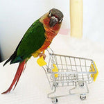 awtang Mini Supermarket Shopping Cart Trolley Bird Parrot Pet Toy Box Funny Toy