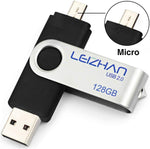 LEIZHAN OTG 32GB USB Flash Drive USB 2.0 Micro USB Pen Drive Memory Stick u Disk (Blue)