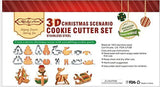 ULee 3D Christmas Cookie Cutters Set - 8 Piece Stainless Steel Cookie Cutters Including Christmas tree, Snowman, Deer & Sled Shapes