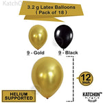 KATCHON 031 Party Decorations Kit-Happy Birthday Banner, 30th Balloons,Gold and Black, Number 30