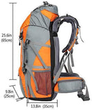 Hiking Backpack 50L Travel Camping Backpack with Rain Cover