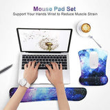 Mouse Pad with Wrist Support and Keyboard Wrist Rest Pad Set,Ergonomic Mouse Pads for Computers Laptop,Non-Slip Comfortable Mousepad w/Raised Memory Foam for Easy Typing Pain Relief (Eiffel Tower)