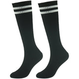 Youth Soccer Socks Fasoar Teens Knee High Football Socks Long Striped Rugby Tube Socks 2/6/10 Pairs