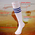 saounisi Unisex Tube Socks Stripe,2 Pairs Knee High Football Soccer Volleyball Baseball Cheerleading Team Socks