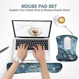Mouse Pad with Wrist Support and Keyboard Wrist Rest Pad Set,Ergonomic Mouse Pads for Computers Laptop,Non-Slip Comfortable Mousepad w/Raised Memory Foam for Easy Typing Pain Relief (Eiffel Tower)