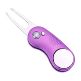 Mile High Life All Metal Foldable Golf Divot Tool with Pop-up Button & Magnetic Ball Marker (Multi-Colors/Shape)