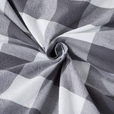 100% Washed Cotton Duvet Cover 3 Piece, Comforter Cover California King Size, Ultra Soft with Zipper Closure, Corner Ties, Simple Bedding Style, Gray White Plaid by SORMAG