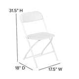 Flash Furniture 10 Pk. HERCULES Series 650 lb. Capacity Premium White Plastic Folding Chair