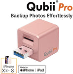 Flash Drive for iPhone, Qubii Pro Auto Backup Photos & Videos, Photo Stick for iPhone, Photo Storage Device for iPhone & iPad【microSD Card Not Included】- Space Gray