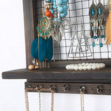 RHF Jewelry Organizer, Rustic Home Decor, Jewelry Holder Organizer, Necklace Holder, Earring Organizer, Jewelry Storage, Jewelry Shelf (Rustic)