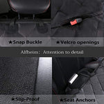 ALFHEIM Dog Car Seat Cover Car Back Seat Cover Nonslip Rubber Backing with Anchors for Secure Fit - Universal Design for All Cars, Trucks & SUVs (Black)