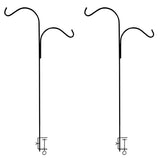 Ashman Double Span Black Deck Hook, Made of Premium Metal, Super Strong with 46-Inch Length and ideal for Bird Feeders, Plant Hangers, Coconut Shell Hanging Baskets, Lanterns and Wind Chimes and more!