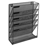 Wall Hanging File Holder Organizer for Office Home, 5-Tier Black Metal- Yuugen Products