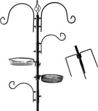 Deluxe Bird Feeding Station : Bird Feeders for Outside - Hang Multiple Feeders From the 4 Hangers, Bird Bath - 22 Inch Wide x 7 feet 8 inch Tall by AshmanOnline