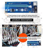 VICTONY 6-Pack PCI-E Riser 1x to 16x Powered Riser Adapter Card w/ 60cm USB 3.0 Extension Cable & MOLEX