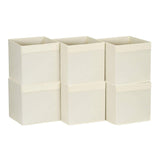 Household Essentials 84-1 Foldable Fabric Storage Bins | Set of 6 Cubby Cubes with Handles | Teafog, 6 lbs, Grey