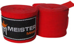 Meister Adult 180" Semi-Elastic Hand Wraps for MMA & Boxing (Pair)