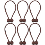 NZQXJXZ Curtain Tiebacks Magnetic, Drape Holders Holdbacks Decorative Weave Rope Clips Window Sheer Blackout Panels Home Office, Chocolate (Pack of 6)