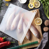Homelux Theory Reusable Silicone Food Storage Bags | Sandwich, Sous Vide, Liquid, Snack, Lunch, Fruit, Freezer Airtight Seal | BEST for preserving and cooking | UPGRADED SIZE - 2 Large & 2 small