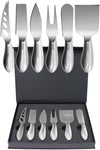 Home Perspective Premium Stainless Steel Cheese Tool Set - 6 Piece Box Cheese Knife Set - Cut, Spread, Shave and Serve All Your Favorite Cheeses