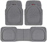 Motor Trend MT-923-GR Flextough Contour Liners - Deep Dish Heavy Duty Rubber Floor Mats for Car Suv Truck and Van - All Weather Protection, Gray