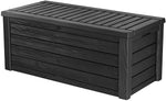 Keter Westwood Plastic Deck Storage Container Box Outdoor Patio Garden Furniture 150 Gal, Brown