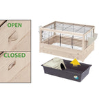 Ferplast Arena 80 Rabbit, Guinea Pigs and Small Animals Wooden Cage, Black, 82 x 52 x 45.5 cm