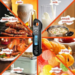 A ALPS Waterproof Digital Instant Read Meat Thermometer - Ultra Fast Thermometer with Backlight & Calibration for Kitchen, Outdoor Cooking, Grill BBQ, and Liquids(Black)