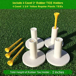 SkyLife Golf Rubber Tee Holder Set for Driving Range Golf Practice Mat (1.5''/2''/2.6''/2.8''/3'')