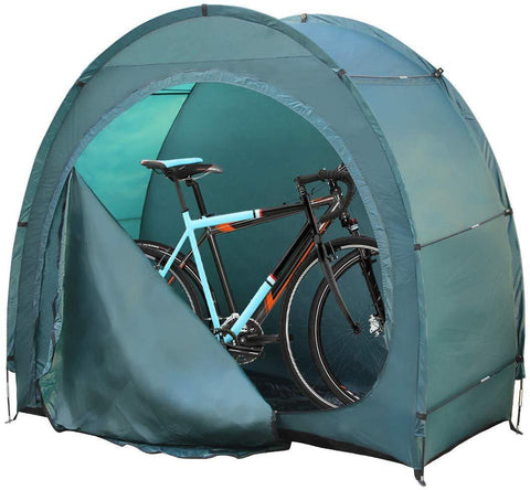 H&ZT Portable Pop Up Bike Tent Space Saving Outdoor Storage Shed Tent Weather Resistant Protection with Carrying Case (Dark Blue (Zipper Upgraded))