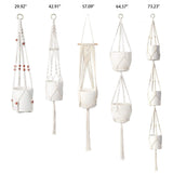 MoonLa 5-Pack Macrame Plant Hangers with 5 Hooks, Indoor Outdoor Hanging Planters Set Hanging Plant Holder Stand Flower Pots Boho Home Decor(Cotton Rope, 4 Legs, 5 Sizes)