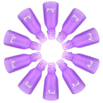 Benbilry Nail Polish Remover Clips, 10 Pcs Reusable Soak Off Gel Plastic Nail Art Soak Off Clip Caps UV Gel Polish Removal (Purple)