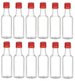 Nakpunar 12 pcs 50 ml Plastic Liquor Bottles with Gold Cap