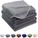 EMONIA Luxury Fleece Blanket,330GSM - King Size Blankets Super Soft Warm Fuzzy Lightweight Bed & Couch Blanket(Grey,90 x 108 inch)