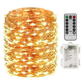 LightsEtc 200 Fairy String Lights Battery Operated Waterproof Twinkle Led String Lights Remote Control Timer 8 Modes 66ft Copper Wire Firefly Lights Halloween Thanksgiving Christmas Decor Warm White