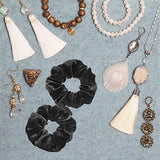 Whaline Macaron Theme Hair Scrunchies, Ice Cream Color Elastic Scrunchy Bobbles Velvet Hair Bands Soft Hair Ties Hair Accessories for Women Kids Girls (12 Colors)