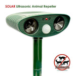 Wenscha Ultrasonic Animal Repeller, Solar Powered Repellent with Motion Sensor Ultrasonic and Red Flashing Lights Outdoor Waterproof Farm Garden Yard Repellent, Cats, Dogs, Foxes, Birds, Skunks, Rod