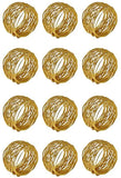 Godinger Gold Round Mesh Napkin Rings - Set of 12