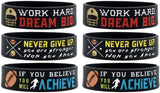 (6-Pack) Motivational Football Wristbands with Sports Quotes - Football Gifts Jewelry Accessories for Football Players Team Awards Party Favors - Unisex for Men Women Youth Teen Girls Boys