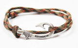 Chasing Fin Adjustable Bracelet 550 Military Paracord with Fish Hook Pendant