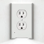 4Pack LED Night Light Outlet Cover Plate-No Wires Or Batteries,Light Sensor Auto-On LED Guidelight,Install In a Snap,Outlet Wall Plate With 0.3W High Brightness Night Light (White,Duplex)