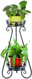 ZGXY Classic Metal 2 Tiers Plant Stand Tall Plant Stand Iron Art Flower Pot Holder Rack Planter Supports Garden & Home