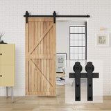 HomLux 8ft Heavy Duty Sturdy Sliding Barn Door Hardware Kit, Double Door-Smoothly and Quietly, Easy to Install and Reusable - Fit 1 3/8-1 3/4" Thickness & 24" Wide Door Panel, Black(I Shape Hanger)