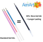 Gel Pens 30 Colors Gel Marker Set Colored Pen with 40% More Ink for Adult Coloring Books Drawing Doodling Crafts Scrapbooks Bullet Journaling by Aen Art