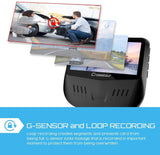 Both 1080P FHD Front and Rear Dual Lens Dash Cam in Car Camera Recorder Crosstour External GPS HDR Both 170°Wide Angle Motion Detection G-Sensor Loop Recording(CR900)