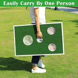 OOFIT Smiling Face Golf Cornhole Game with Chipping Mats Tailgate Chipping Game Set, Great Fun with Friends and Family