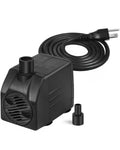 Simple Deluxe 400 GPH UL Listed Submersible Pump with 15' Cord, Water Pump for Fish Tank, Hydroponics, Aquaponics, Fountains, Ponds, Statuary, Aquariums & Inline